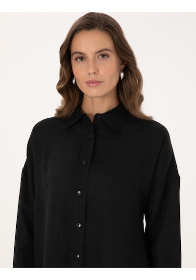 Pierre Cardin Kadın Siyah Gömlek Desenli 50301078-vr046 Siyah