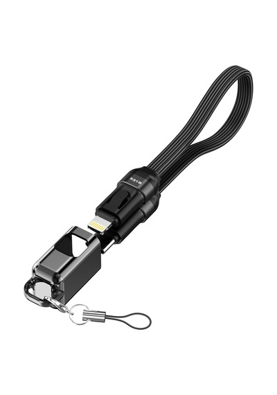 S-link Armor Cl-020 30w 20 Cm Type-c To Lightning Pd Örgülü Metal Başlıklı Siyah Hızlı Şarj Kablosu 1