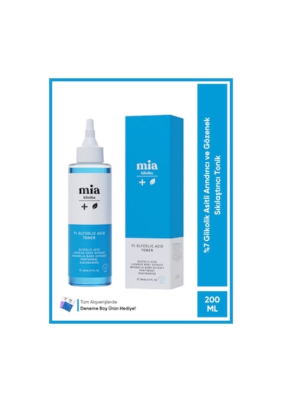 Mia Klinika %7 Glikolik Asitli Arındırıcı ve Gözenek Sıkılaştırıcı Tonik 200 ML
