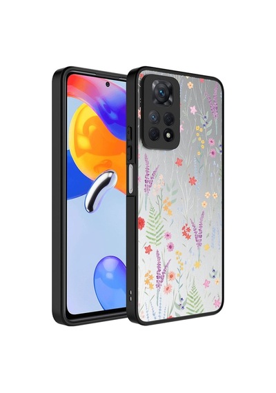 Xiaomi Redmi Note 12 Pro 4g Kılıf Aynalı Desenli Kamera Korumalı Parlak Zore Mirror Kapak Dallar