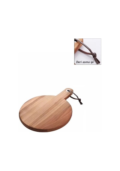 Akasya Ahşap Yuvarlak Sunum Tabağı 20x30 Cm Doğal Saplı Peynir, Şarküteri, Pizza Ve Meze Servis Tahtası Küçük Boy Modern Ahşap Sunumluk 1.2 Cm Kalınlık Çok Renkli