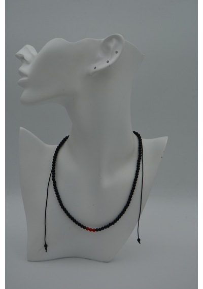 Stoneage Jewellery Mercan Ve Oniks Taşlı  Kolye Sarı