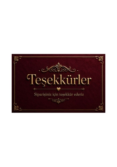 100 Adet Premium Teşekkür Kartı 8x5 Cm Paket İçi Sipariş Notu, Müşteri Teşekkür Kartı - Bordo - 018