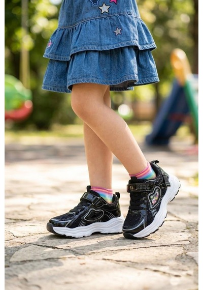 Fort Sımba Cool Rahat Hafif Anatomik Spor Sneaker Kız Çocuk Ayakkabı Siyah