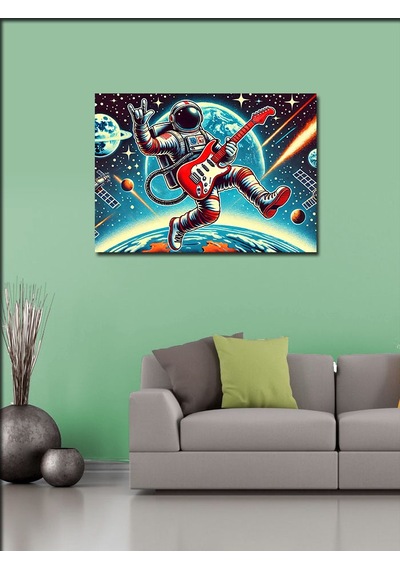 Kanvas Tablo Uzayda Astronot Macerası
