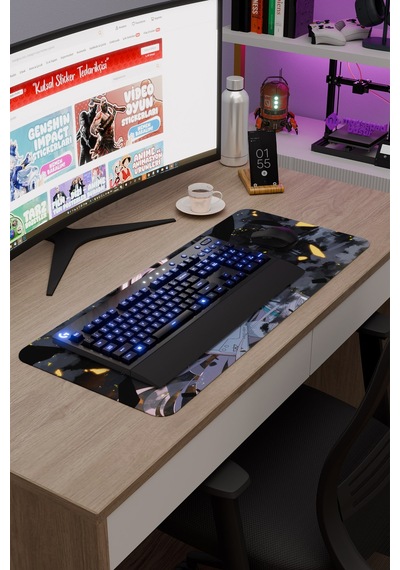 Blue Archive Kaymaz Dikişli Kauçuk Oyuncu Mousepad V3 - 70x30 Xl Gaming Mouse Pad Fare Altlığı