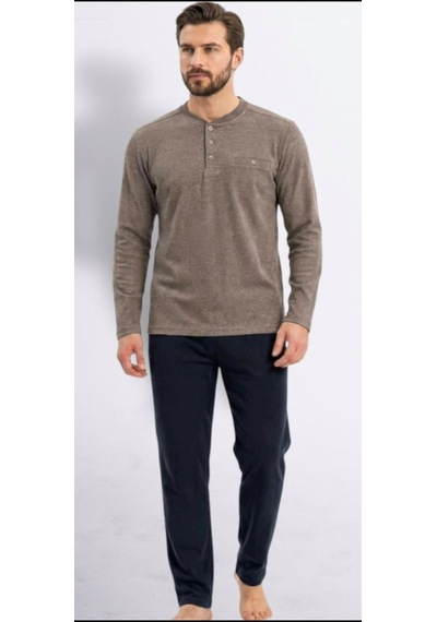 Erse %100 Pamuk Selanik Örme Uzun Kol Erkek Pijama Takımı Kışlık - 9042375795618 Kahverengi Erse %100 Pamuk Selanik Örme Uzun Kol Erkek Pijama Takımı Kışlık - 9042375795618 Kahverengi