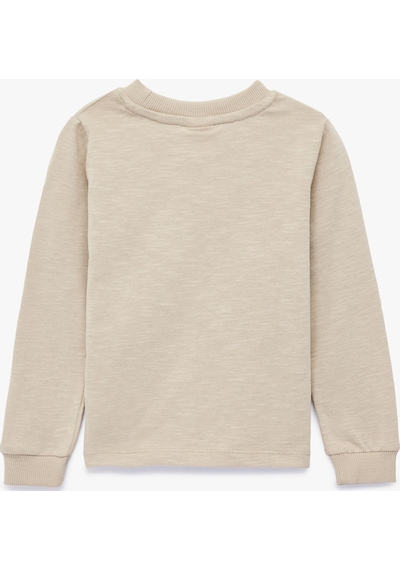 Koton Pamuklu Bisiklet Yaka Uzun Kollu Basic Sweatshirt Yeşil 6wmb10309tk