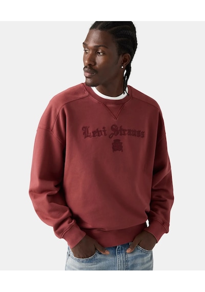 Levi's Erkek Grafik Desenli Bisiklet Yaka Bordo Sweatshirt - 005pk-0002 Bordo