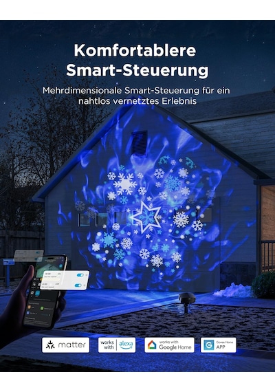 Govee Led Dış Mekan Kar Tanesi Projektörü, 20 Gobolu Rgbw Su Dalgası Projektörü, Ip67 Su Geçirmez Projeksiyon Lambası, Festivaller İçin 58 Sahne Modu, Alexa, Matter, Google Assistant İle Çalışır Siyah Govee Led Dış Mekan Kar Tanesi Projektörü, 20 Gobolu Rgbw Su Dalgası Projektörü, Ip67 Su Geçirmez Projeksiyon Lambası, Festivaller İçin 58 Sahne Modu, Alexa, Matter, Google Assistant İle Çalışır Siyah
