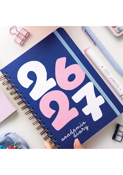 2026-2027 A5 Spiralli Renkli Akademik Ajanda 16 Aylık Motivasyon Sayfalı - 26-27 Çok Renkli