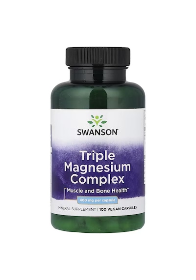 Swanson Triple Magnesium Citrate , Oxide Complex Muscle And Bone Health 400 Mg 100 Vegan Caps