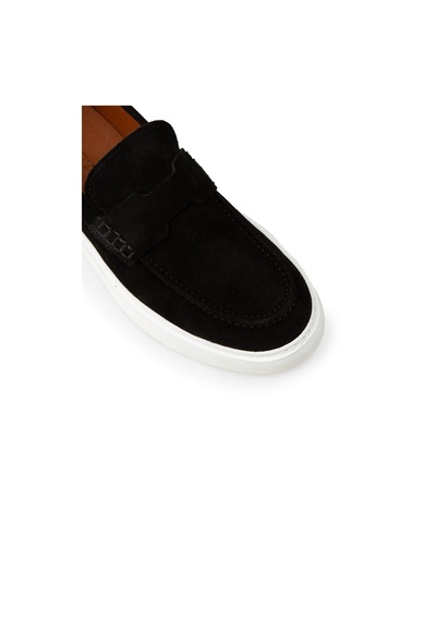 Deery Erkek Hakiki Süet Siyah Loafer Ayakkabı - 02043msyhp02