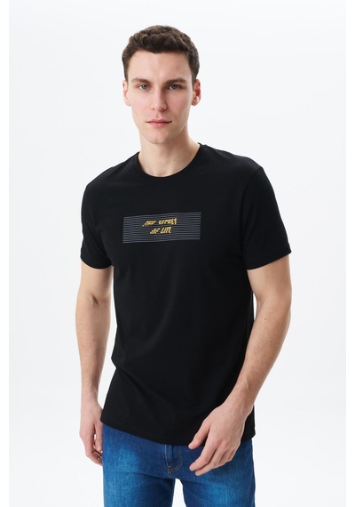 AR-MA Arma Erkek Regular Fit Baskılı Süprem Bisiklet Yaka Tişört Y29344453402 Siyah