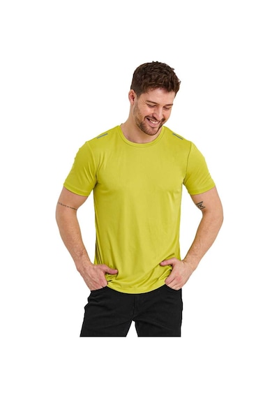 Kısa Kol Erkek Spor T-Shirt Omuzda Reflektör Baskı Sarı