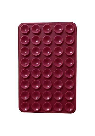 Maks Technology Kare Öpücüklü 03 Çift Taraflı Silikon Tutucu 5,50cm X 8cm - Mürdüm