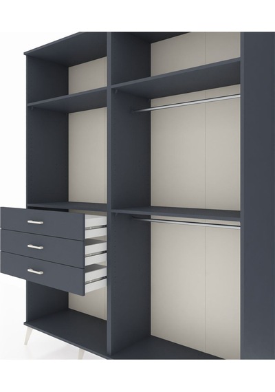 Hyperion Gardrop 4 Raflı 3 Çekmeceli 2 Askılı 176x44x221 Antrasit-antrasit Antrasit Hyperion Gardrop 4 Raflı 3 Çekmeceli 2 Askılı 176x44x221 Antrasit-antrasit Antrasit