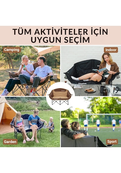 Kingcamp Loveseat Double Çift Kişilik Katlanır Kamp Sandalyesi Coffee Kahve