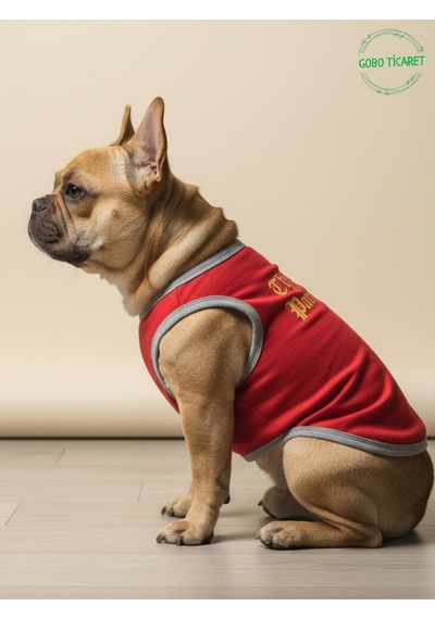 Kırmızı The Patron Yazılı Kedi Ve Köpek Kıyafeti Tişörtü Elbisesi Xsmall/xs/beden 0