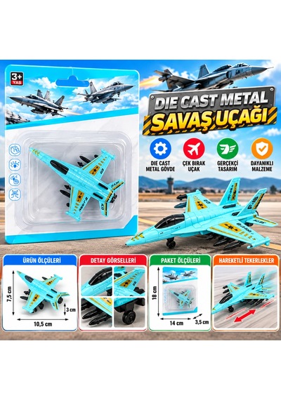 Die Cast Metal F-18 Benzeri Savaş Uçağı Nhr
