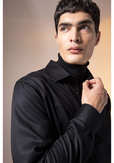 DeFacto Regular Fit Uzun Kollu Gömlek B8951AX23WNBK81