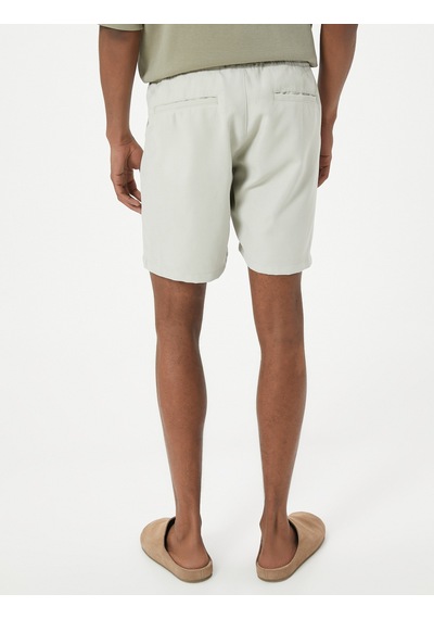 Koton Bermuda Şort Chino Beli Bağcıklı Cep Detaylı Rayon Kumaş Gri 4sam40068hw Gri
