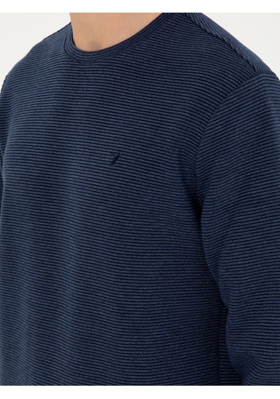 İndigo Regular Fit Bisiklet Yaka Sweatshirt Mavi