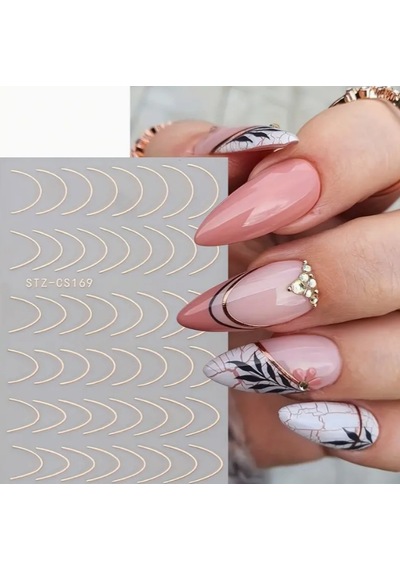 Nail Art Metal Folyo Stiker Metal Folyo Bakır Stz-cs1693 Beyaz