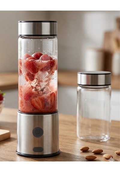 Mey İthalat Usb Type C Şarjlı Cam Blender 6 Bıçaklı Smoothie Ve Shake Blender Renkli