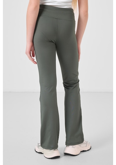 Tommylife Haki Esnek Standart Fit Basic Performans İspanyol Paça Kız Çocuk Tayt - 75193 Haki