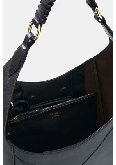 Guess Pauline Hobo Deri Kadın Omuz Çantası Hwzoaap6210 Siyah