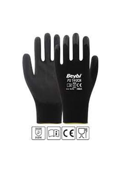 Beybi Poliüretan Kaplı Pu Touch Eldiven Siyah 10/Xl