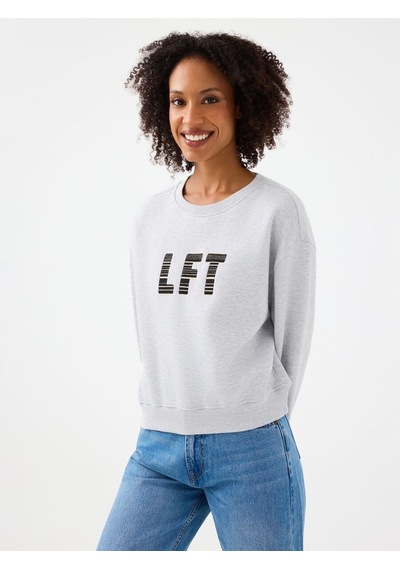 LOFT Crop Kadın Sweatshirt Lf2040749 Q1.v1 Gri Melanj