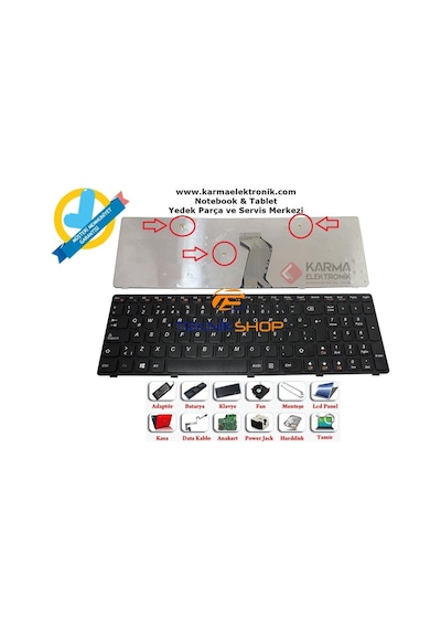 Lenovo Uyumlu Nsk-B70Sc,T4G9-Tur,G500-Tur Notebook Klavyesi (Siyah Tr) - 551362238