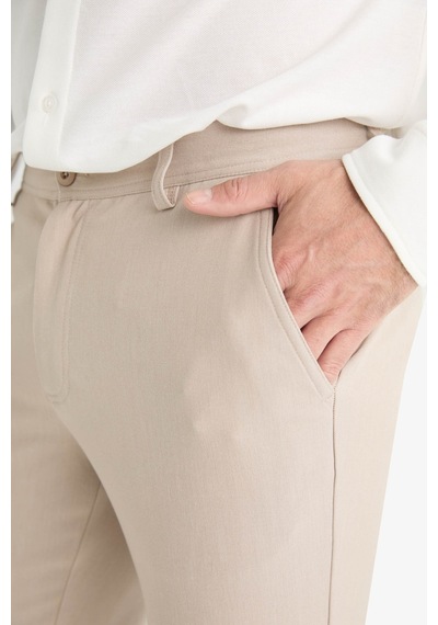 Defacto Tailored Fit Düz Paça Her Yöne Esneyen Pantolon C7508ax25aubg766 Bej