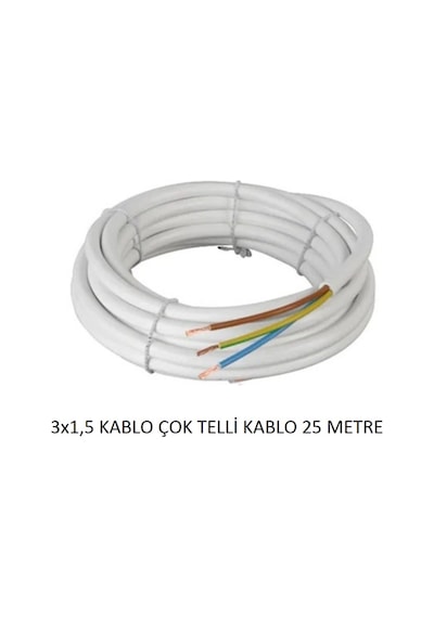 3X1.5 Ttr Kablo İzolasyonlu 25 Metre