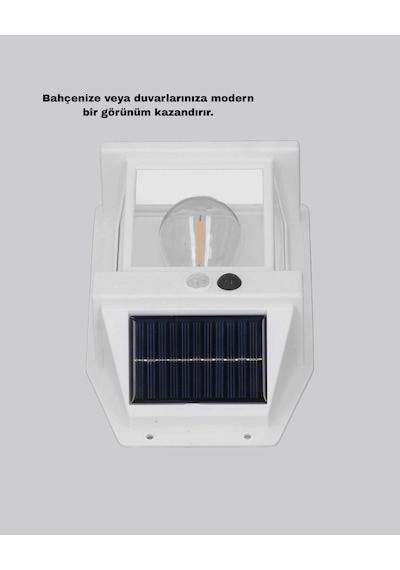 Güneş Enerjili Dış Mekan Sensörlü Duvar Lambası Ip65 Su Geçirmez
