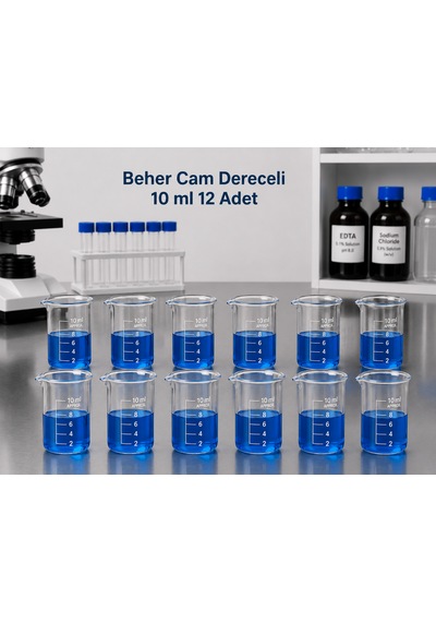 Beher Cam Dereceli 10 Ml 12 Adet