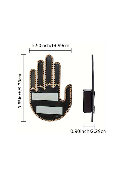 Mey İthalat Kumandalı El Led Araba İçi 4 Farklı Mod El Orta Parmak Led
