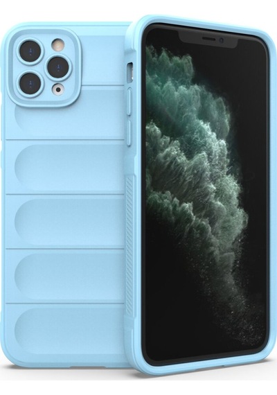 Apple Uyumlu iPhone 11 Pro Kılıf Elde Tutma Kolaylıkla Kaydırmaz Kenar Line Dizayn Optietnik Kapak Sky Blue