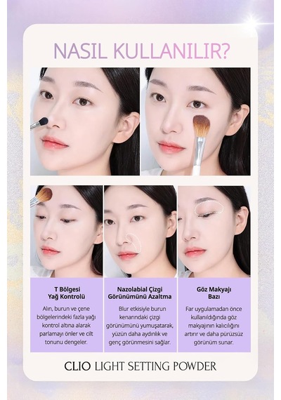 Ton Eşitleyici & Sabitleyici, İnce Yapılı, Işıltılı Pudra Light Setting Powder 01 Lavender Wave Diğer