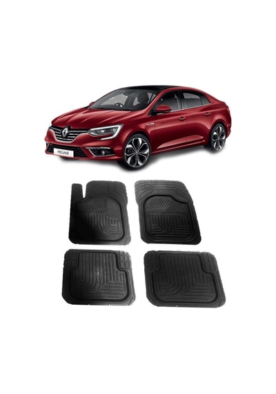 Renault Megane İle Uyumlu 3d Oto Paspas Seti, Kauçuk, Siyah