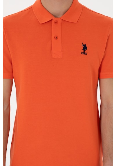 U.S. Polo Assn. Erkek Slim Fit Polo Yaka Nar Çiçeği Basic Tişört 50307699-VR039