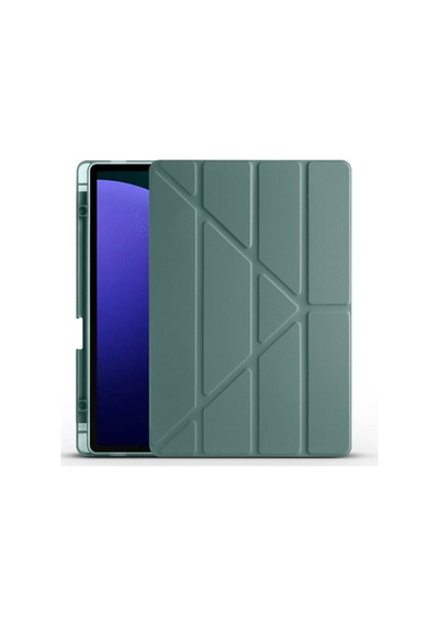 Samsung Uyumlu Galaxy Tab S9 Fe Plus Kılıf Zore Tri Folding Kalem Bölmeli Standlı Kılıf Kapaklı Kılıf