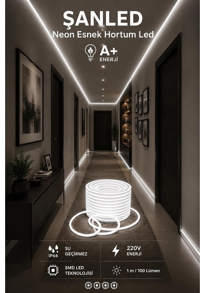 Tr Neon Esnek Hortum Şerit Led Beyaz,gün Işığı,kırmızı, Yeşil,mavi,amber Rengi + 220v Fiş/1,2,3,4,5,10,15,20,25, Genel 64631185