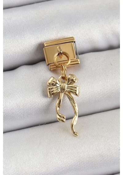 316l Çelik Sallantılı Uzun Fiyonk Model Gold Renk Nomination Charm