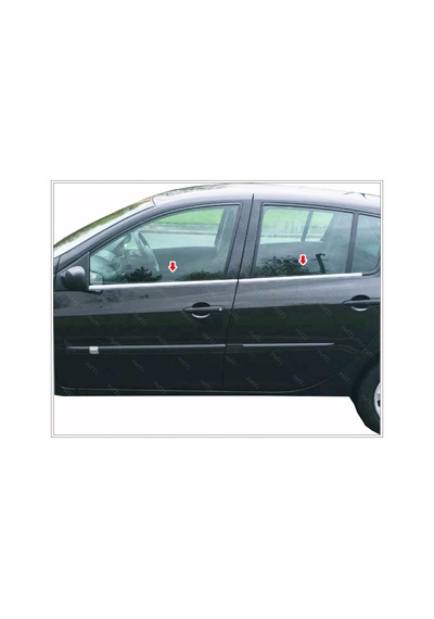 Renault Clio 3 Hb Krom Cam Çıtası 4 Prç. 2005-2012 P. Çelik