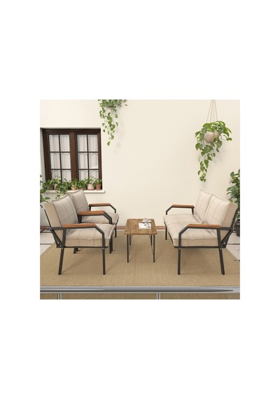 Mygusi Hayal Balkon, Bahçe, Cafe, Metal Kanepe Koltuk Takımı , Bahçe Mobilyası, 211 Sehpalı - Krem Mygusi Hayal Balkon, Bahçe, Cafe, Metal Kanepe Koltuk Takımı , Bahçe Mobilyası, 211 Sehpalı - Krem