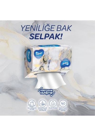 Selpak El Ve Yüz Havlusu Kutulu Mermer Desen 5 80 Yaprak