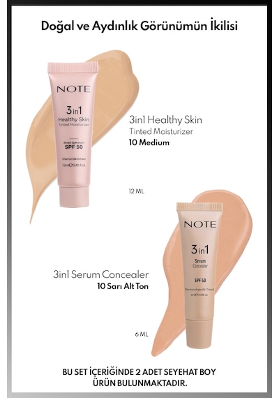 Note 3in1 Mini Set Healthy Skin Tinted Moisturizer 10 + Serum Concealer 10
